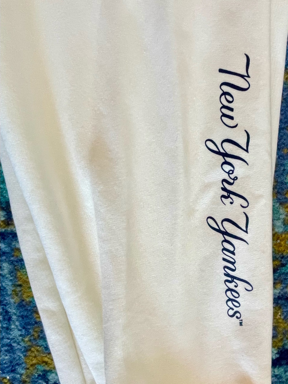 White New York Yankees sweat pant joggers - Small
